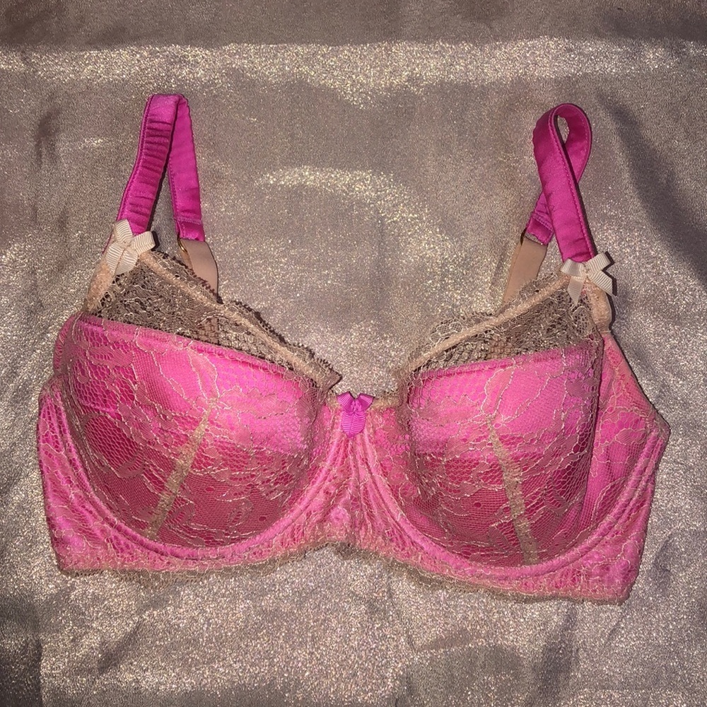 Victoria secret lace bra pink bows satin angel